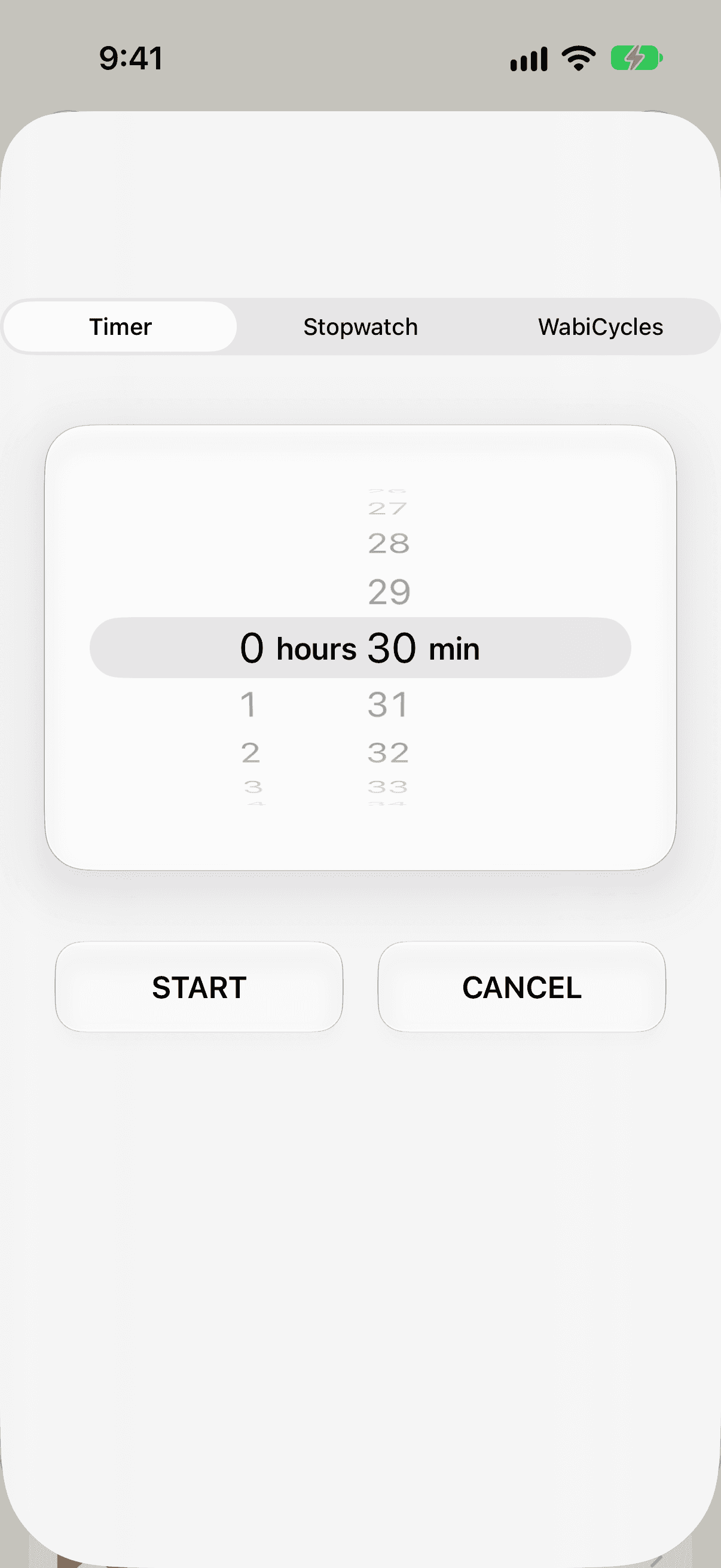 The countdown timer on iPhone