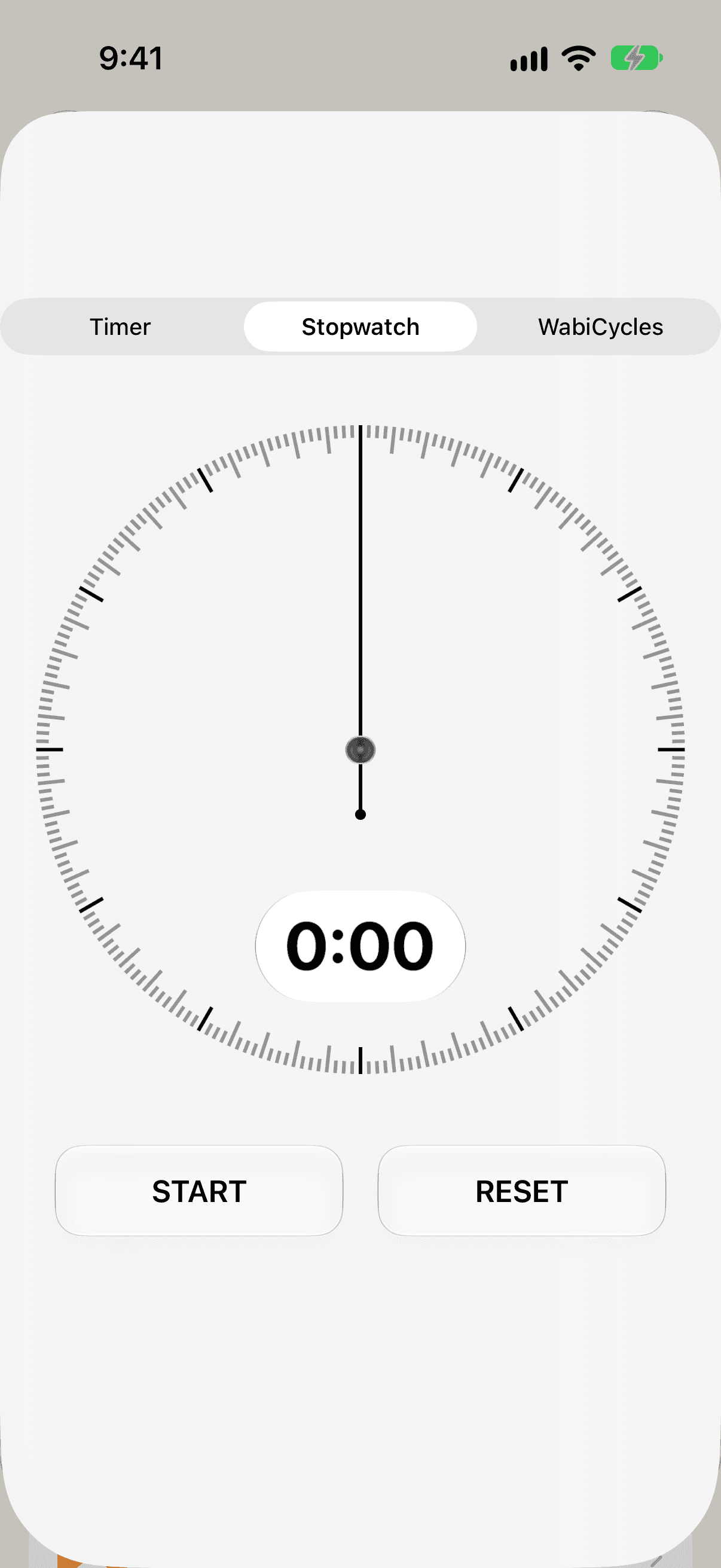 The stopwatch on iPhone